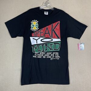Cross Coluors T-Shirt Mens Medium Black Speak Yo Mind Crewneck‎ Adult NWT